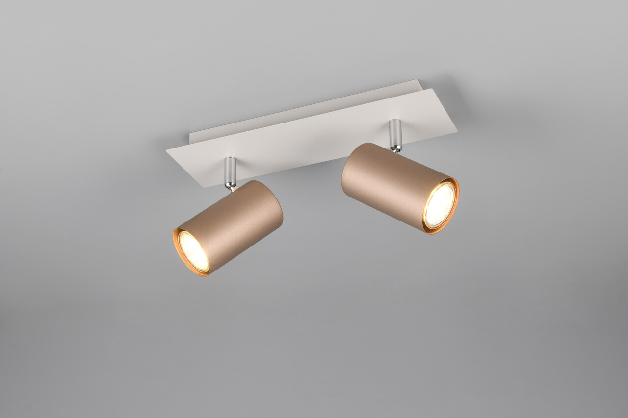 Plafoniera Marley, TRIO, 30x9x15 cm, 35W, 2x GU10, metal, alb/bronz - imagine 5